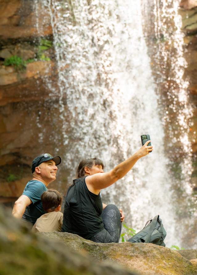 Ohiopyle Cucumber Falls Family Selfie