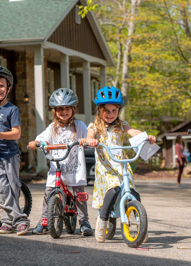 Kids Riding Bikes at Summer Camp