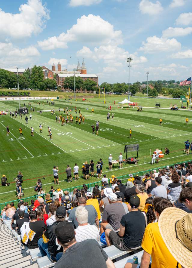 The Pittsburgh Steelers Training Camp field at Saint Vincent College