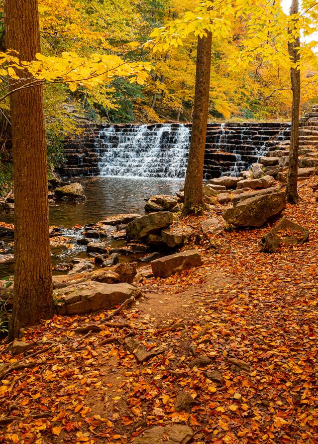 Jones Mill Dam in the fall