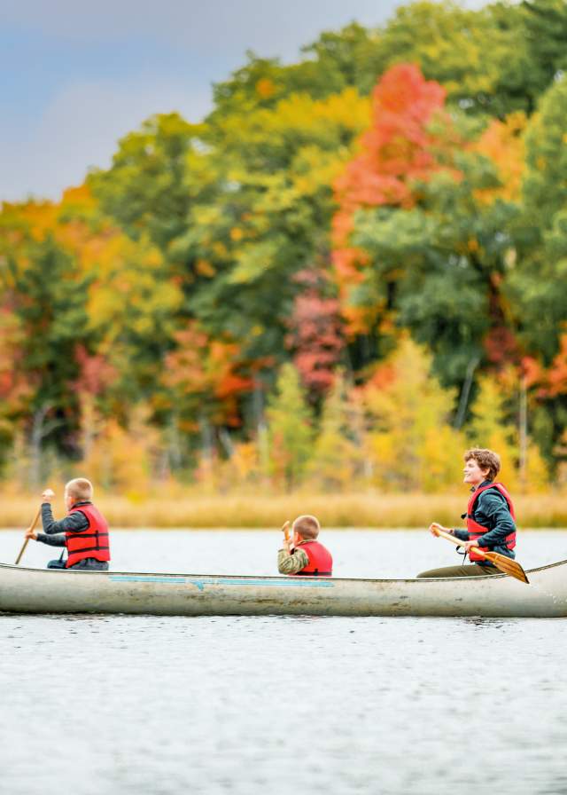 brothers canoeing