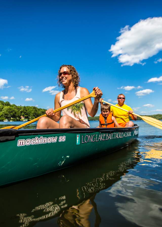 Family Canoeing on Long Lake