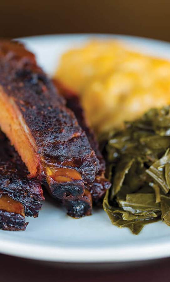 plate of ribs & greens