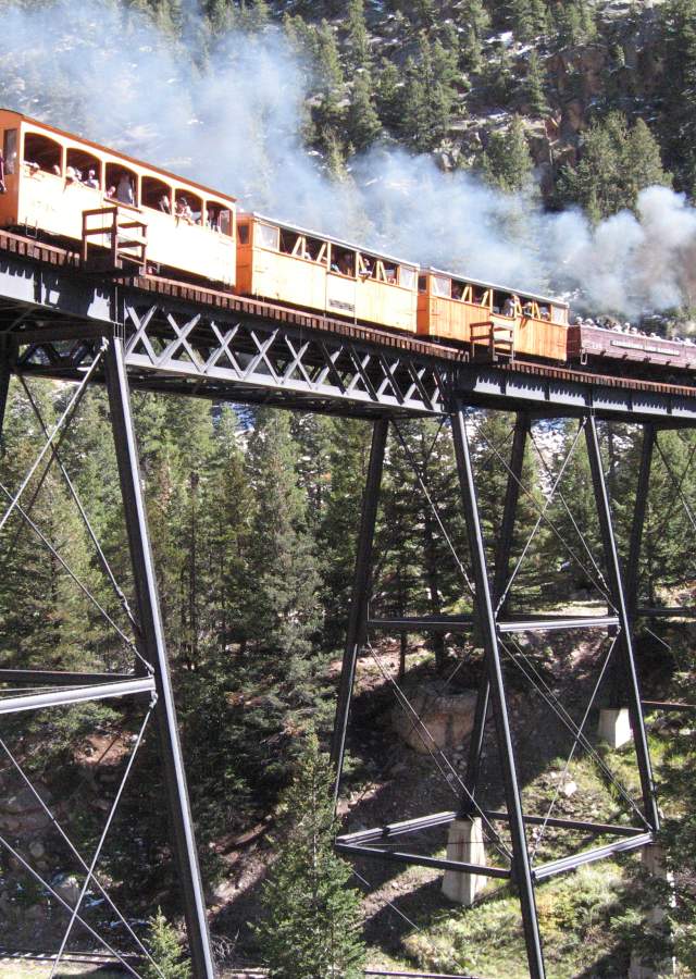 One of Colorado's many historic trains, the Georgetown Loop Railroad.