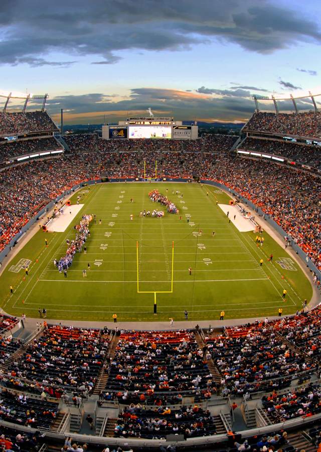 The Sports Authority Field where the Denver Broncos play football.