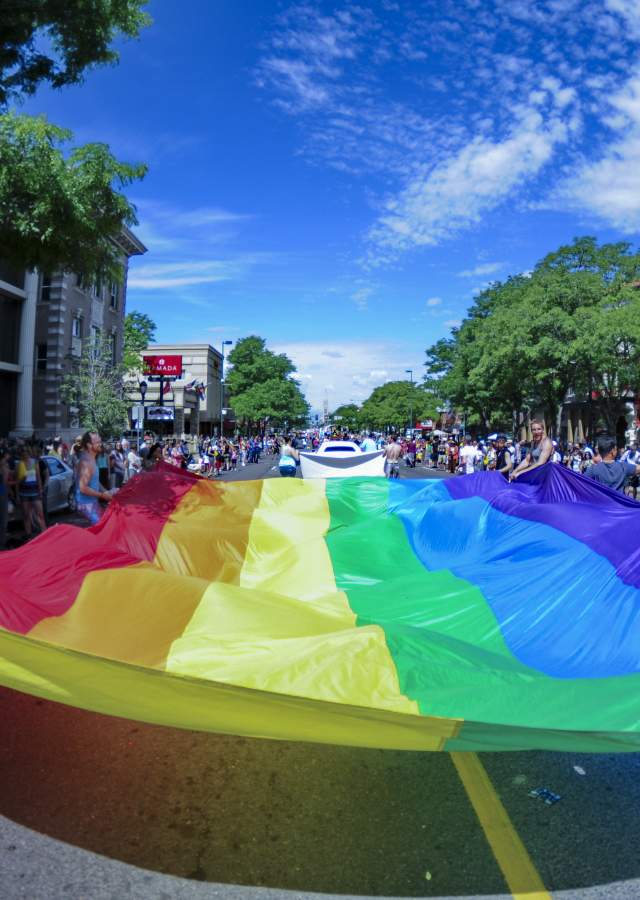LGBTQ Rainbow flag at the Denver PrideFest parade