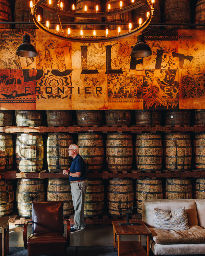 Inside a Shelby County bourbon barrel room