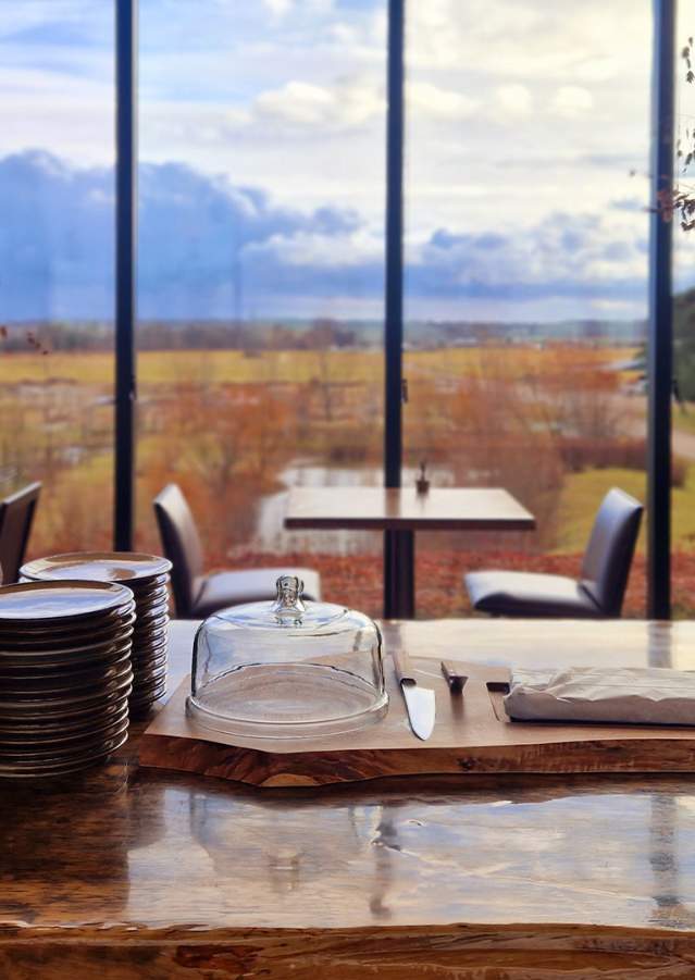 Table setting with a view