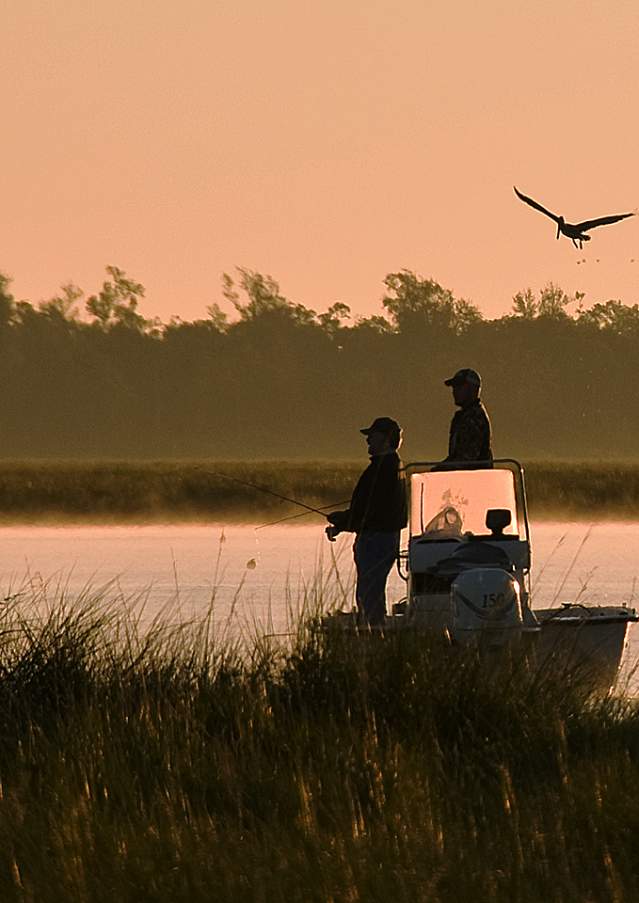 Sunrise fishing at  Big Branch Marsh National Wildlife Refuge