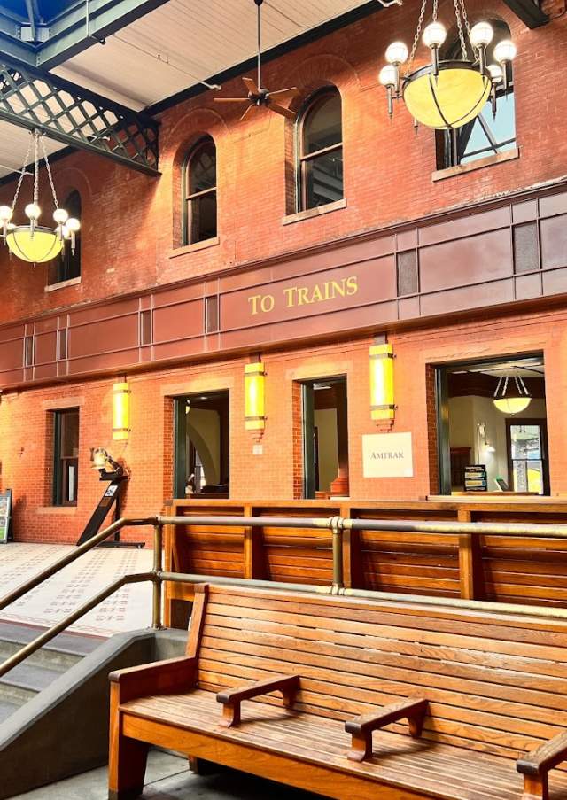 Interior of the Rocky Mount Train Station in Rocky Mount NC