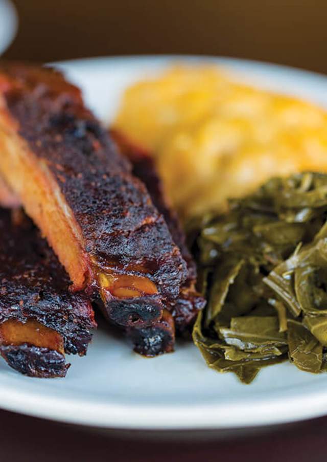 plate of ribs & greens