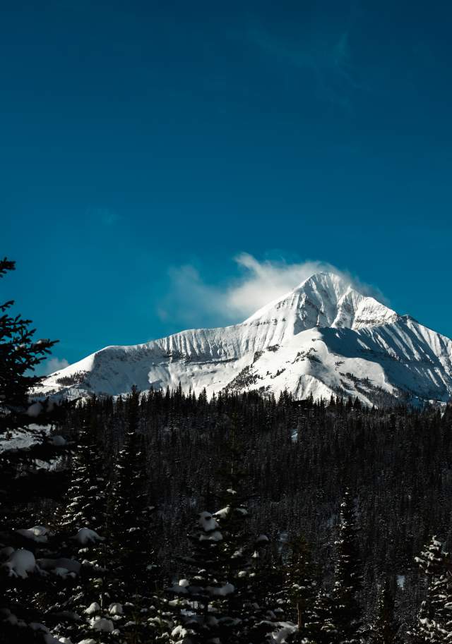 Blue Sky and Snowy Lone Peak