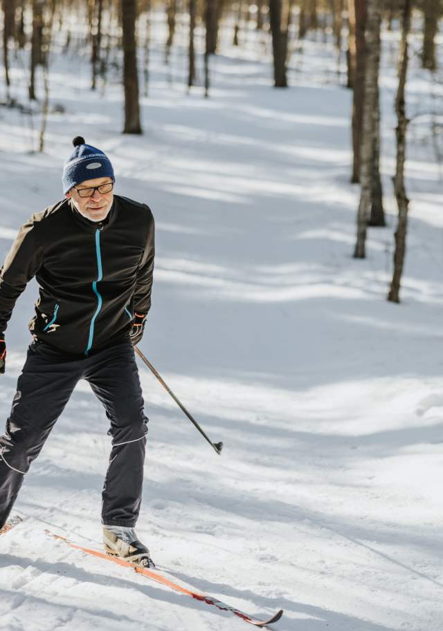 Man Cross Country Skiing