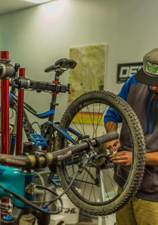 Person working on a bike