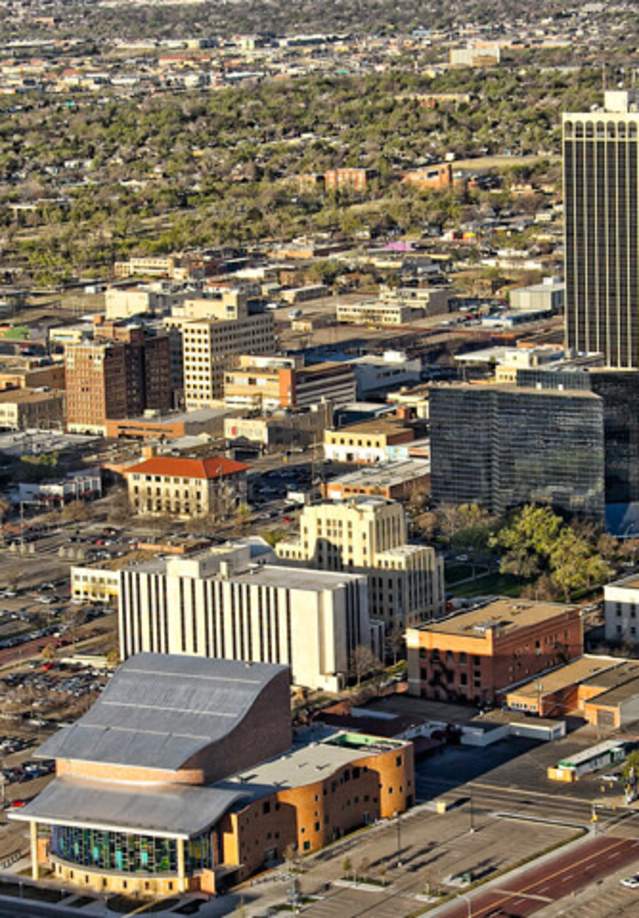 Aerial view of Downtown  Amarillo, Texas
