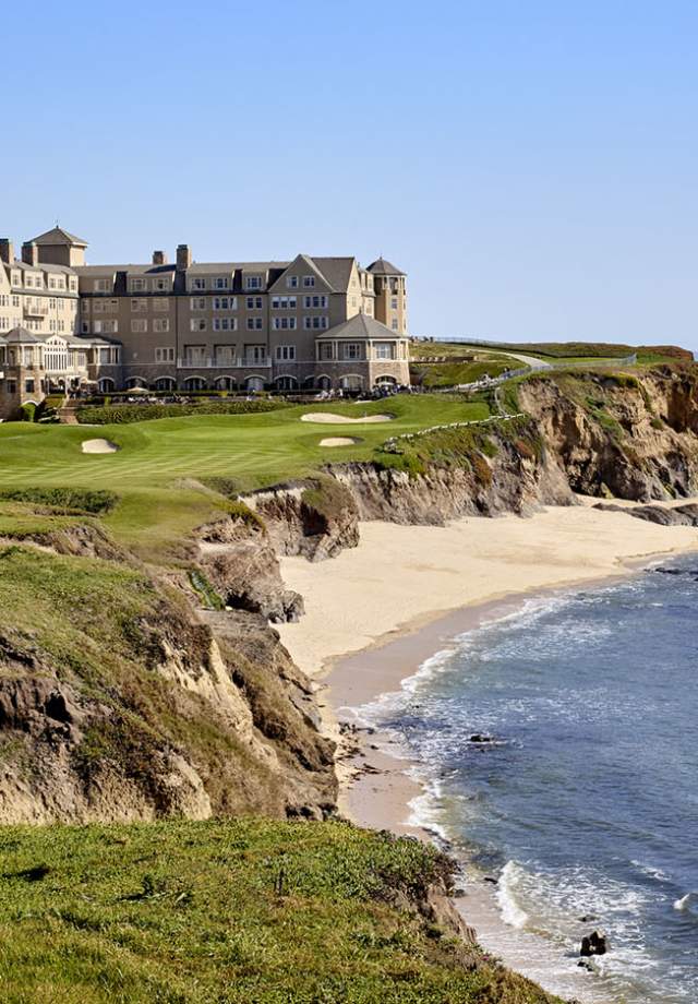 The Ritz-Carlton, Half Moon Bay. Exterior view overlooking the cliff and ocean.
