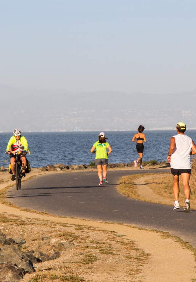 Runners & Bikers on the San Francisco Bay Trail