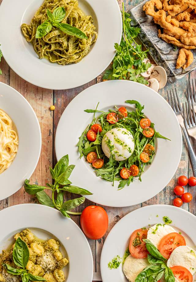 Table of Italian food