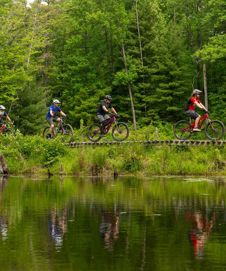 Four Bicyclists at Griffin Bike Park in Terre Haute, Indiana