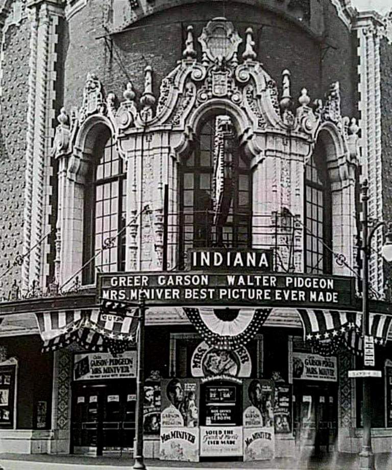 Indiana Theatre Greer Garson Marquee