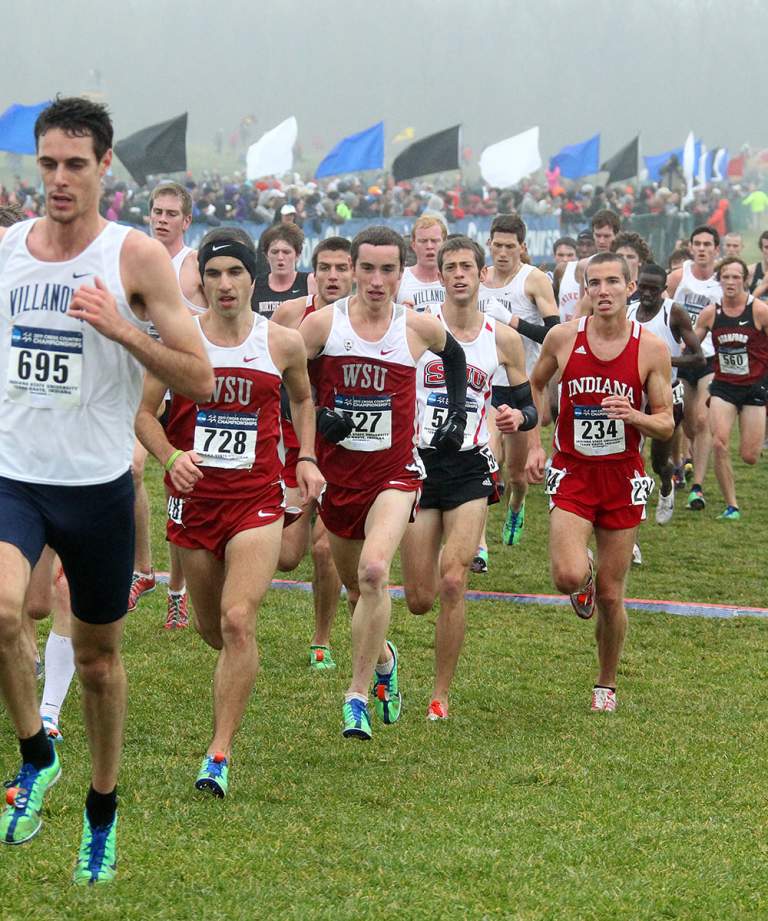 Runners racing to the finish line