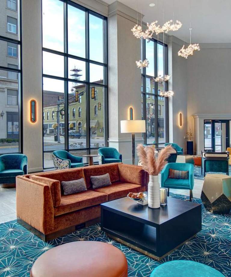 Hilton Garden Inn Hotel lobby in Terre Haute, Indiana