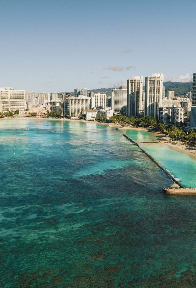 Aerial view of the Waikiki skyline