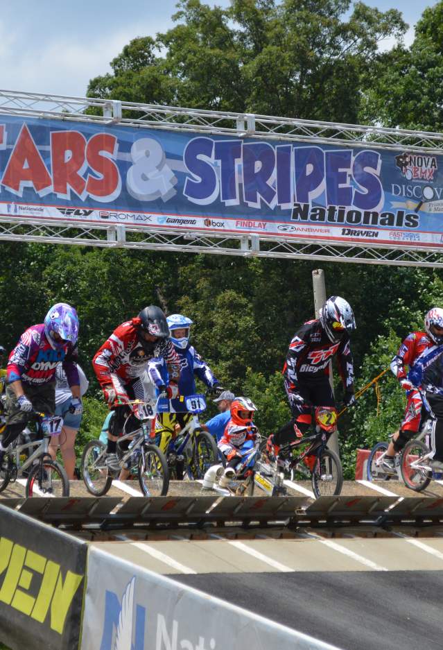 BMX Bikers at the starting line of a race
