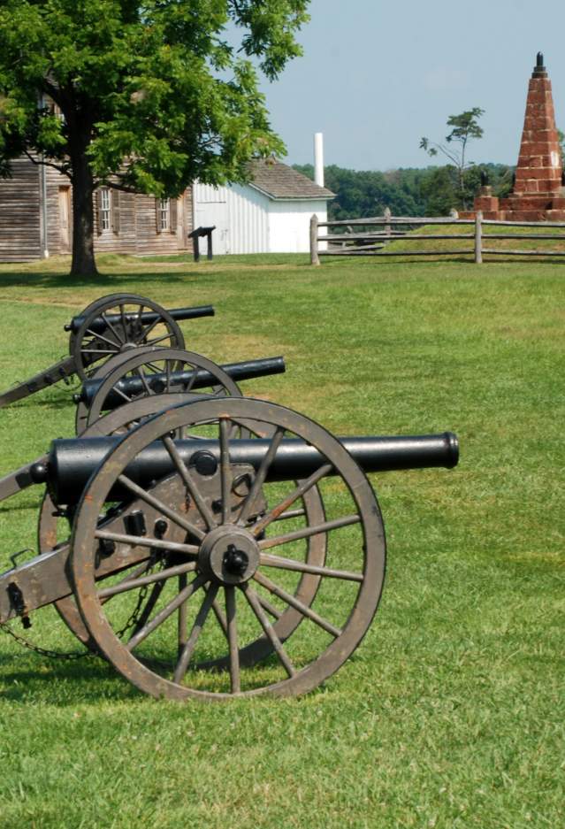 Cannons in a field