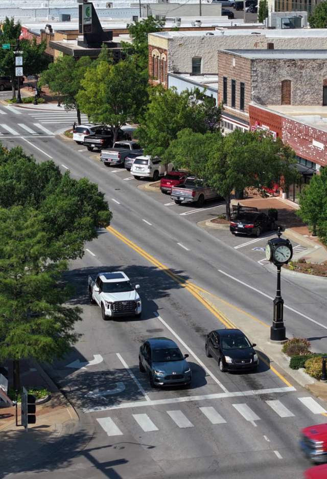 aerial view of Downtown Edmond, OK