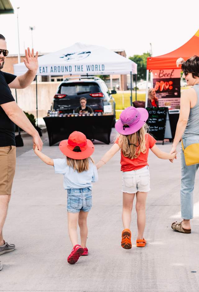 Family of 4 at event