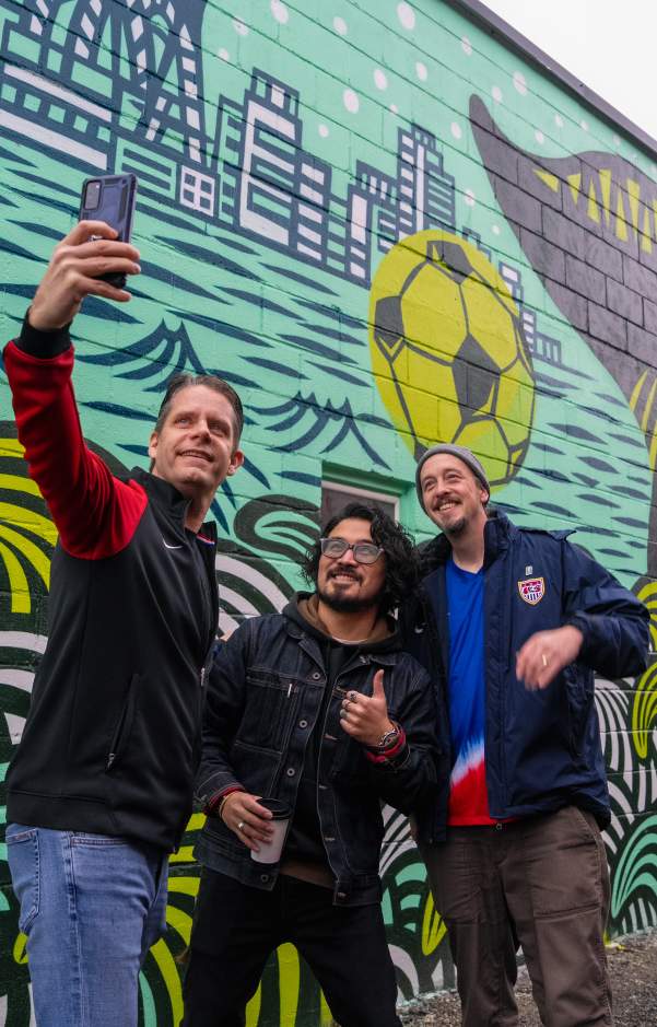 World Cup Mural Artist Selfie