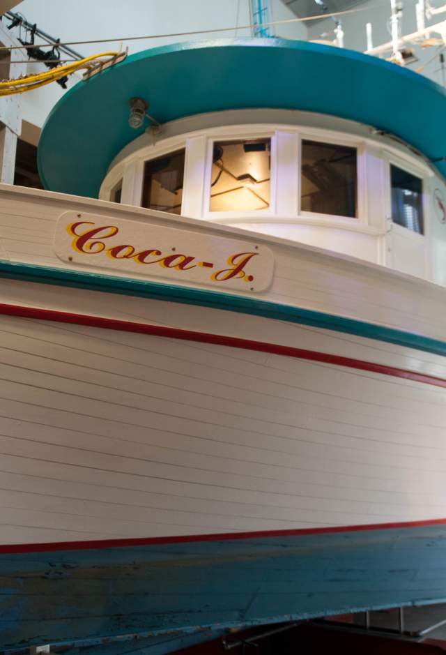 Historical boat "Coca J" in exhibit at the Capitol Park Museum