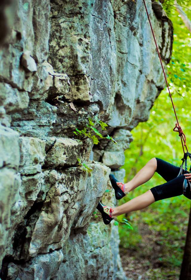 Climbing on Stone Cuts Trail - Monte Sano Mountain