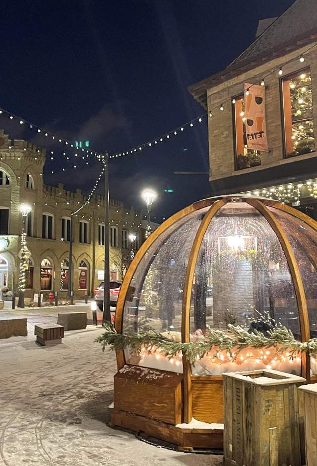 downtown Tosa Cafe Hollander winter dome scene