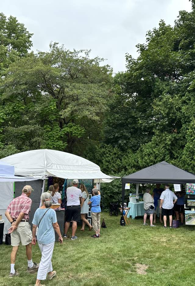 Shopping vendor booths at the Firefly Art Fair