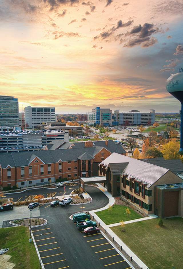 drone shot of the Ronald McDonald hospital