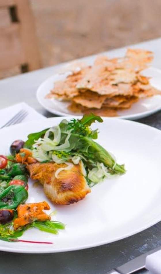 plated seafood on table