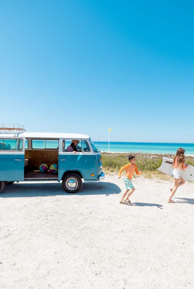 VW Bus with family
