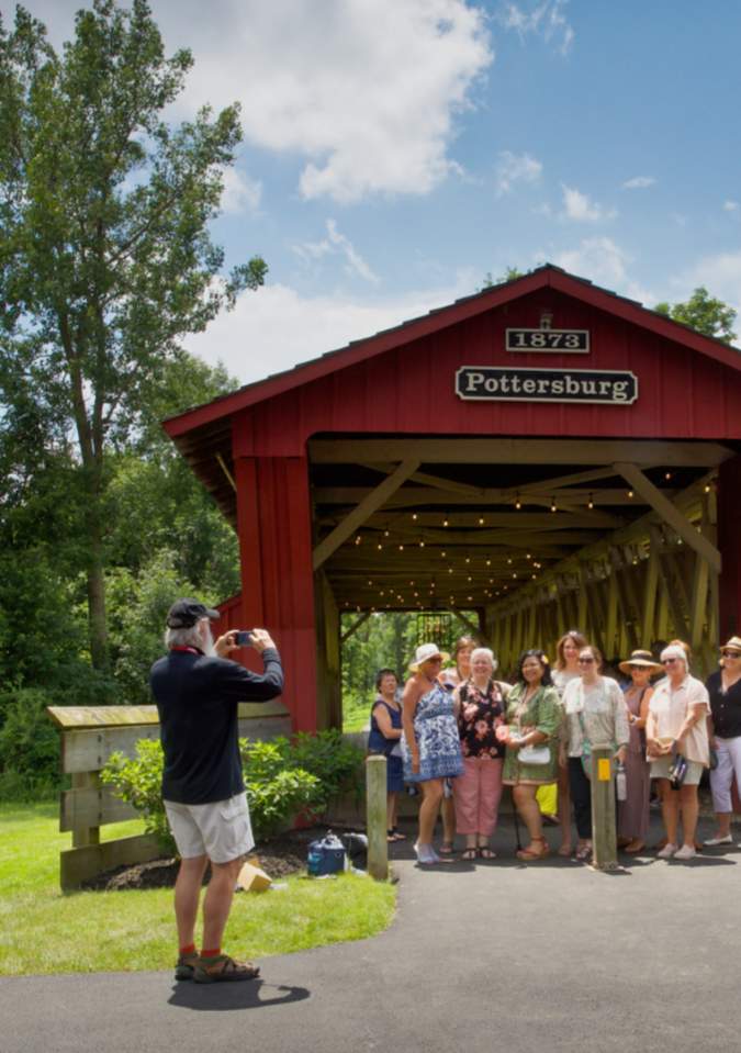 Dine on  Pottersburg Covered Bridge