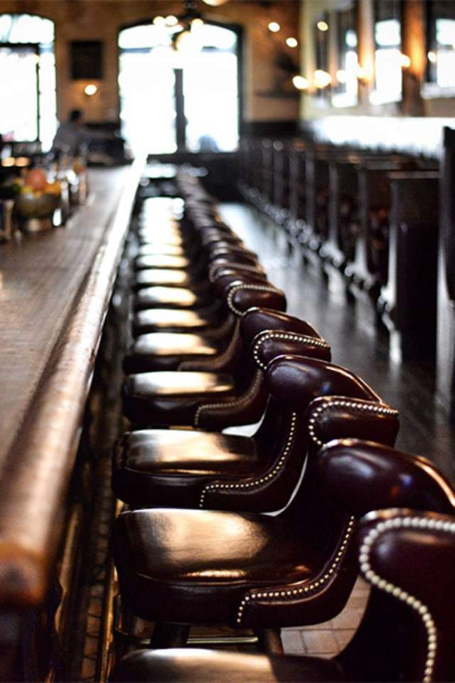 Bar top with empty chairs