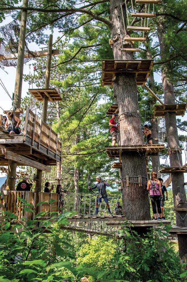 Ropes Course Obstacles at Cranmore Mountain Resort