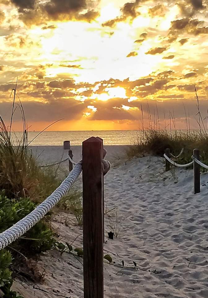 Beach Path In Sunset