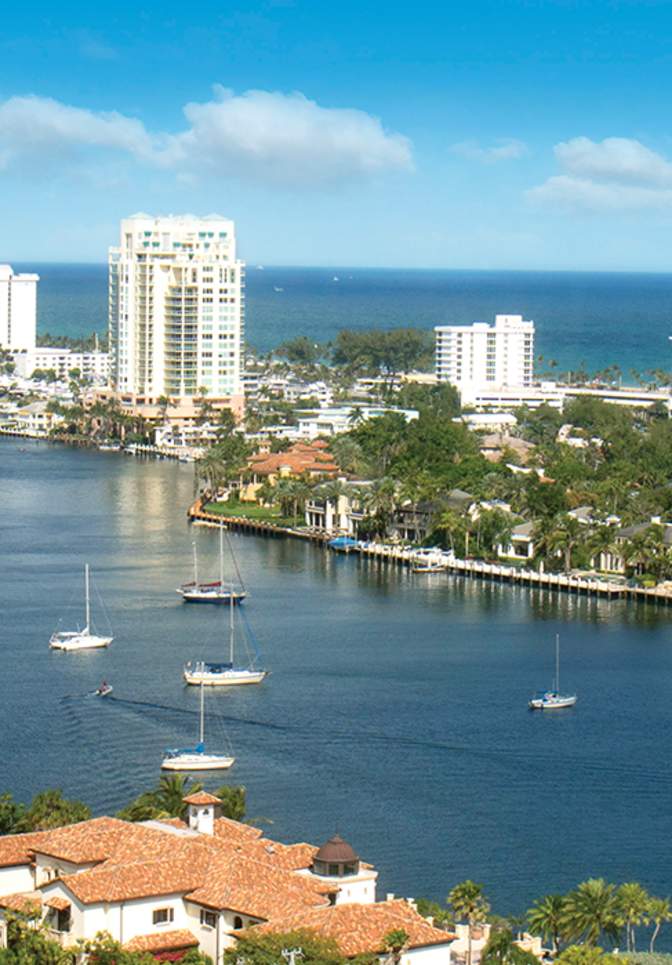 Aerial view of Fort Lauderdale, FL