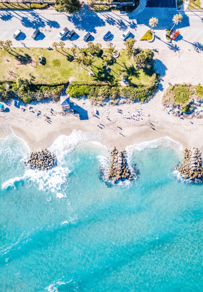 Aerial view of Deerfield Beach, FL