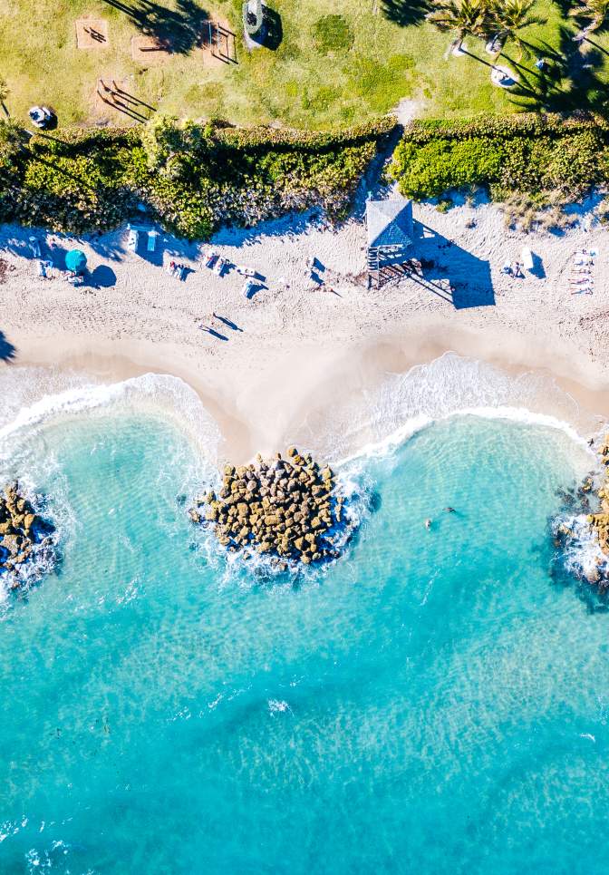 Aerial view of Deerfield Beach in Broward County, Florida