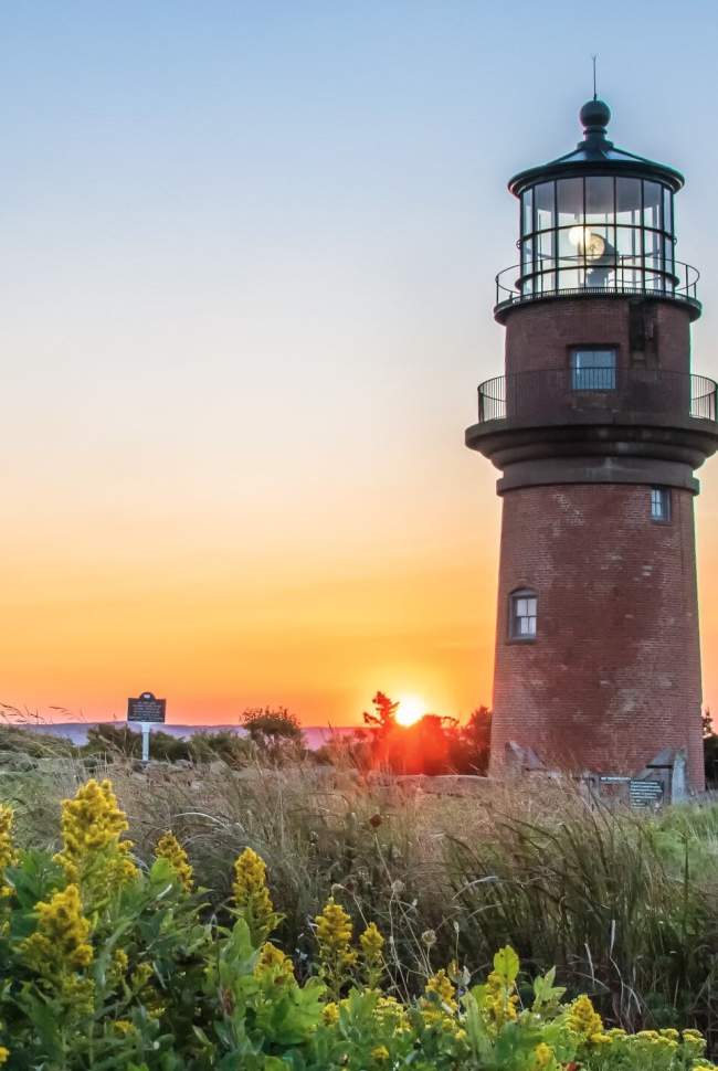 Gay Head Lighthouse with Flowers