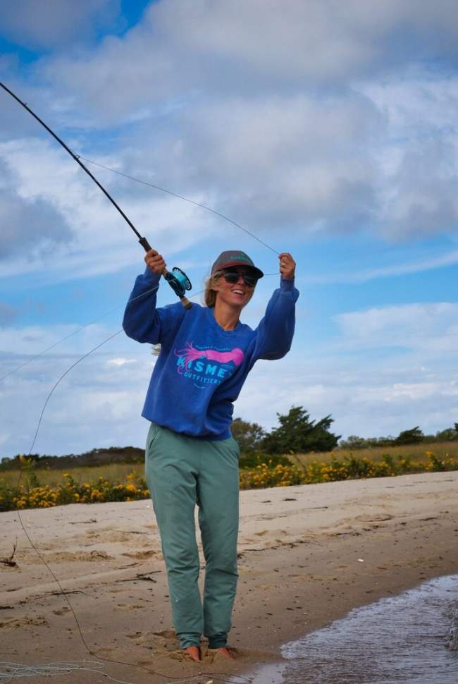 Woman fishing