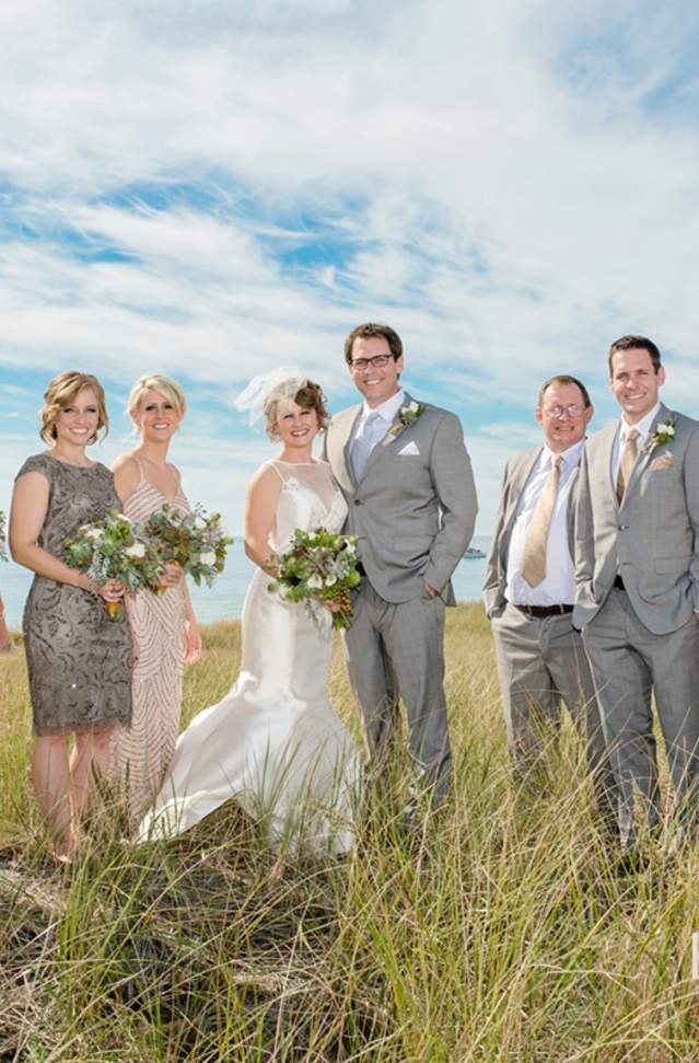 beach wedding at Muskegon State Park