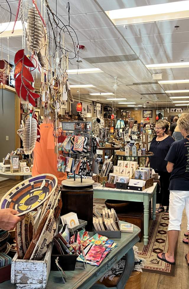 people shopping inside Alex Johnson mercantile in downtown rapid city, sd
